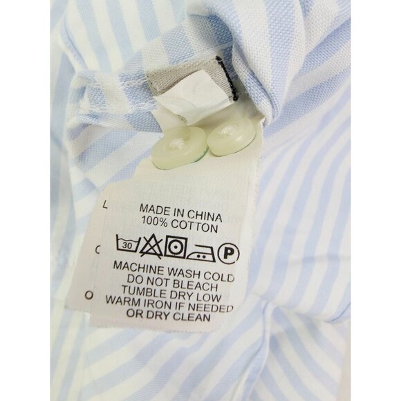 Jack Spade Sz Medium Mens Blue White Stripe Button Down Long Sleeve Cotton Shirt - Picture 6 of 9